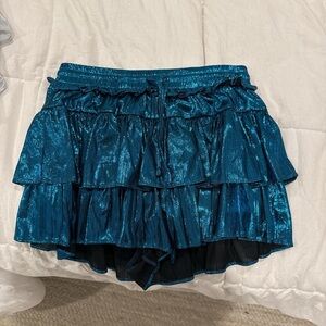 Shimmering Blue and sliver Tiered Skirt